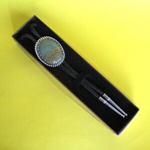 Bolo tie Owyhee picture jasper